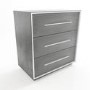 Grey Oak Rustic Chest of 3 Drawers - Franco