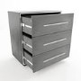 Grey Oak Rustic Chest of 3 Drawers - Franco