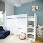 White Mid Sleeper Cabin Bed with Storage Drawers - Finley
