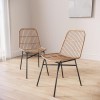 Set of 2 Brown Rattan Dining Chairs - Fion