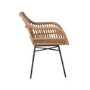 Set of 2 Brown Rattan Effect Dining Armchairs with Black Legs - Fion
