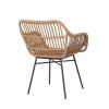 Set of 2 Brown Rattan Effect Dining Armchairs - Fion