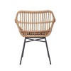 Set of 2 Brown Rattan Effect Dining Armchairs - Fion