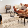 Set of 2 Brown Rattan Effect Dining Armchairs - Fion