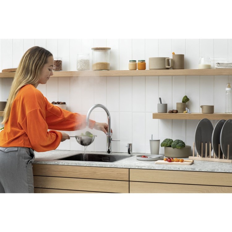Quooker Fusion Instant Boiling Water Kitchen Tap - Chrome Round Spout