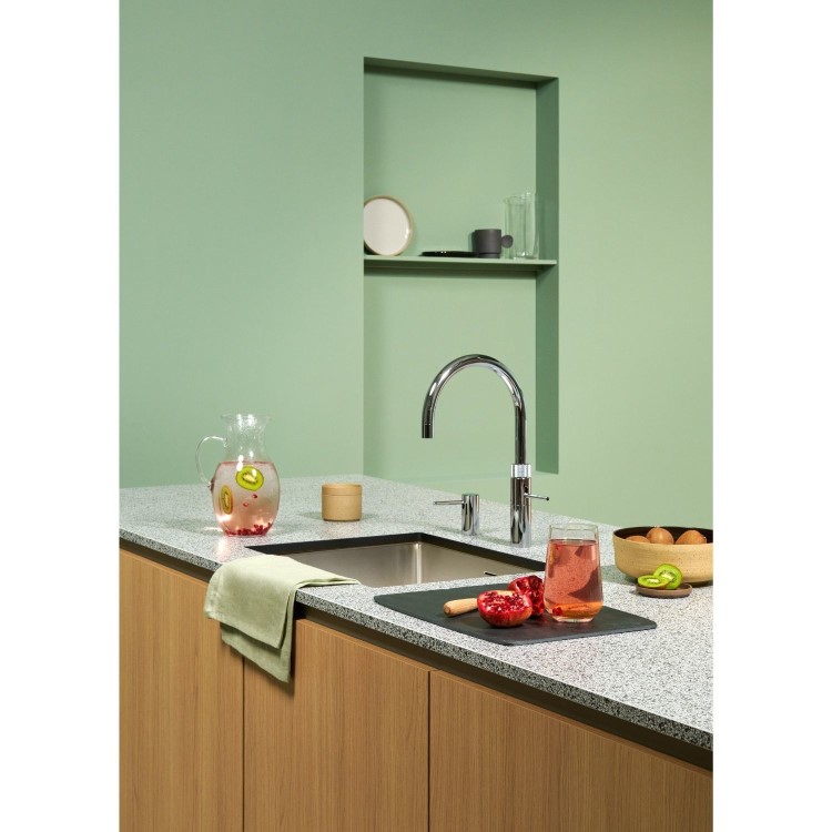 Quooker Fusion Instant Boiling Water Kitchen Tap - Chrome Round Spout