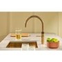 Quooker Fusion Instant Boiling Water Kitchen Tap - Patinated Brass Round Spout