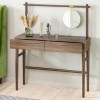 Walnut Mid-Century Dressing Table with Mirror and Drawers - Frances