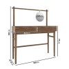 Walnut Mid-Century Dressing Table with Mirror and Drawers - Frances