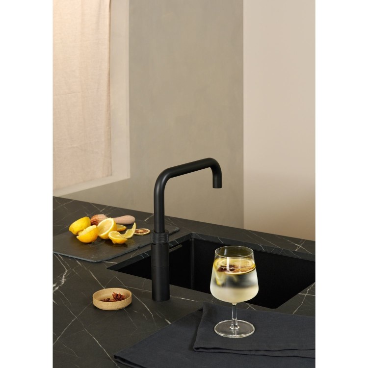 Quooker Fusion Instant Boiling Water Kitchen Tap - Black Square Spout