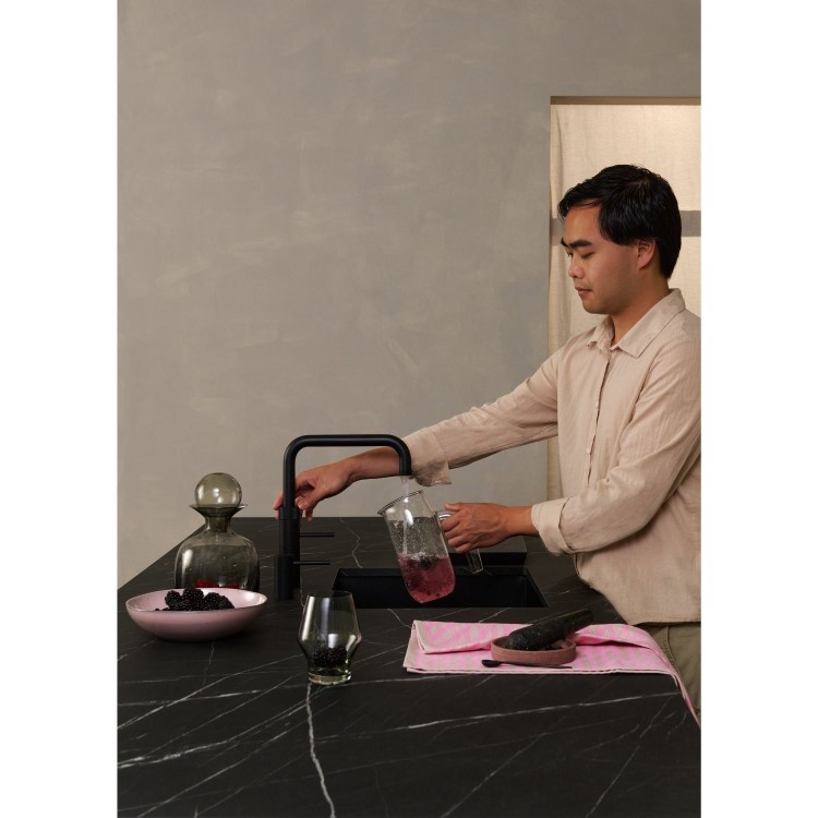 Quooker Fusion Instant Boiling Water Kitchen Tap - Black Square Spout