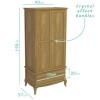 Fonteyn Solid Oak Wardrobe 2 Door 1 Drawer  - French Style