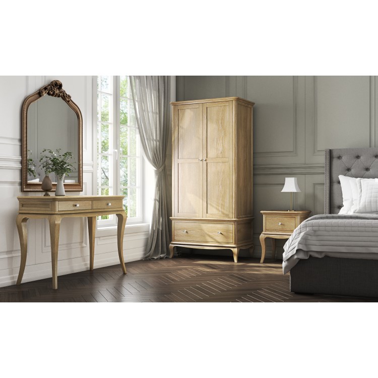 Fonteyn Solid Oak Wardrobe 3 Door 2 Drawer - French Style