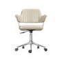 Beige Faux Leather Swivel Office Chair with Arms - Fenix 