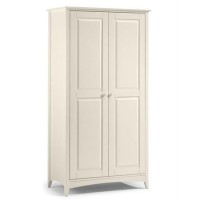 Stone White Painted 2 Door Double Wardrobe - Cameo - Julian Bowen