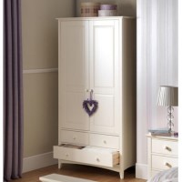 Julian Bowen Cameo Combination Wardrobe in Stone White