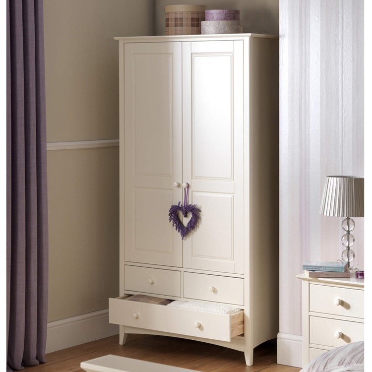 Julian Bowen Cameo Combination Wardrobe in Stone White