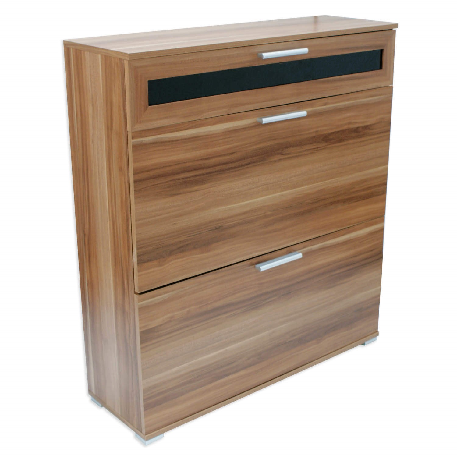 Alaska Narrow Walnut Shoe Storage Cabinet With 2 Shoe Rack Tilting Drawers 16 Pairs Buyitdirect Ie