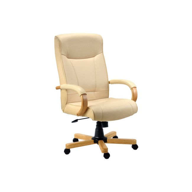 Teknik Office Knighton Leather Faced Executive Chair in Light Oak