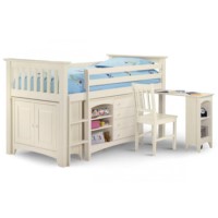 GRADE A2 - Julian Bowen Cameo Stone White Mid Sleeper with Left Hand Ladder