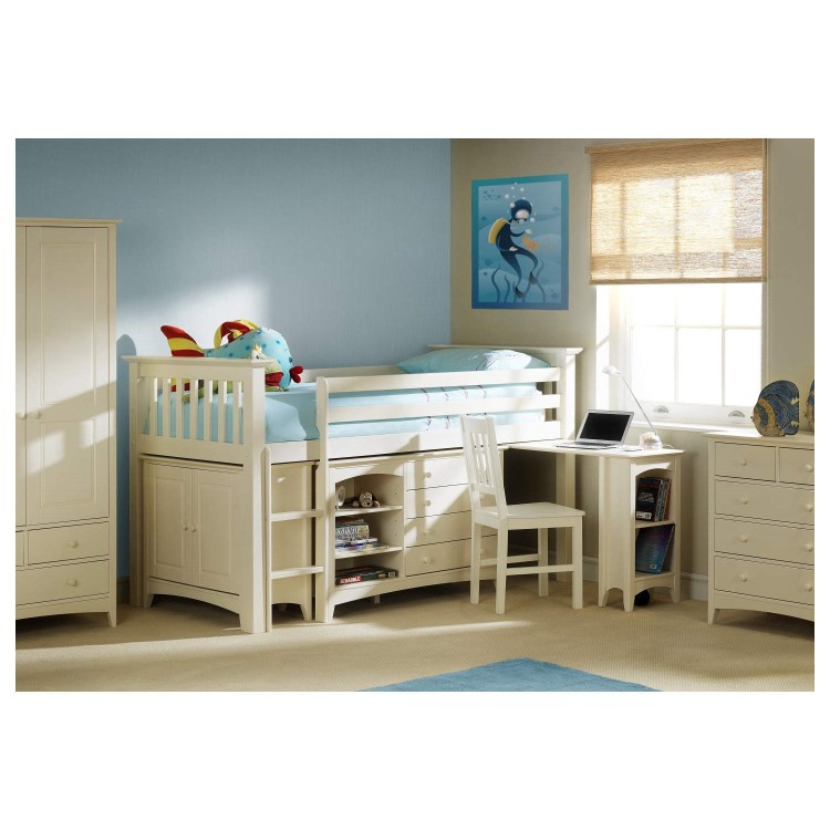 GRADE A2 - Julian Bowen Cameo Stone White Mid Sleeper with Left Hand Ladder