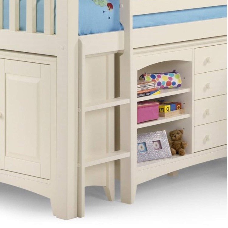 GRADE A2 - Julian Bowen Cameo Stone White Mid Sleeper with Left Hand Ladder