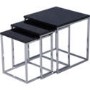Seconique Charisma High Gloss Square Nest of Tables in Black