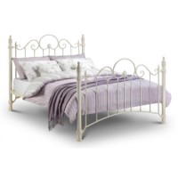 GRADE A1 - Julian Bowen Florence White Metal Bed Frame - double