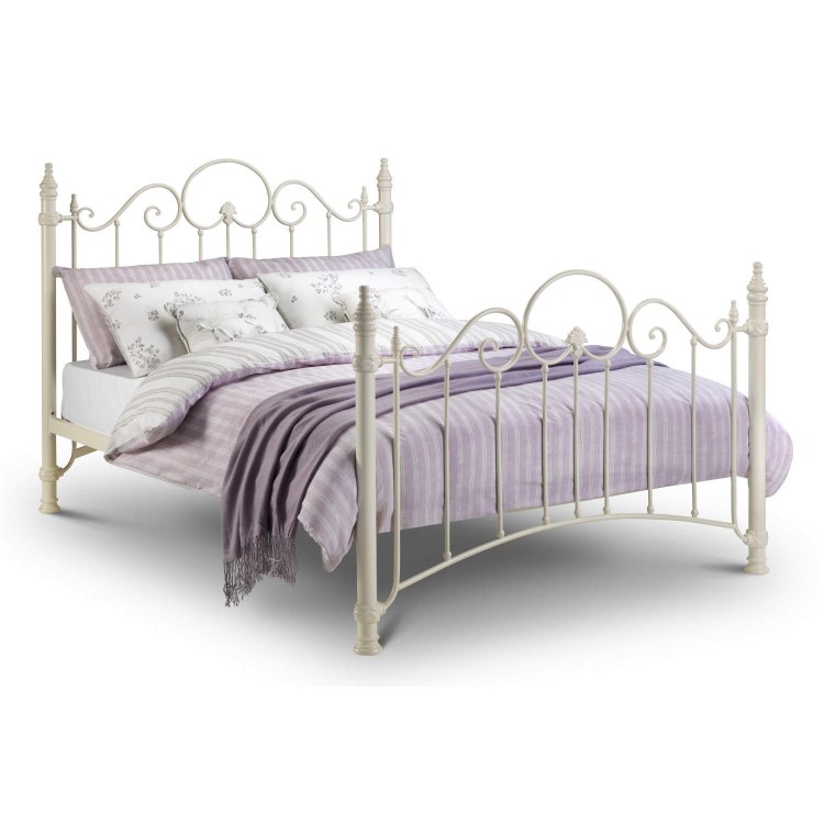 GRADE A1 - Julian Bowen Florence White Metal Bed Frame - double