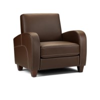 Julian Bowen Armchair in Brown Faux Leather- Vivo 