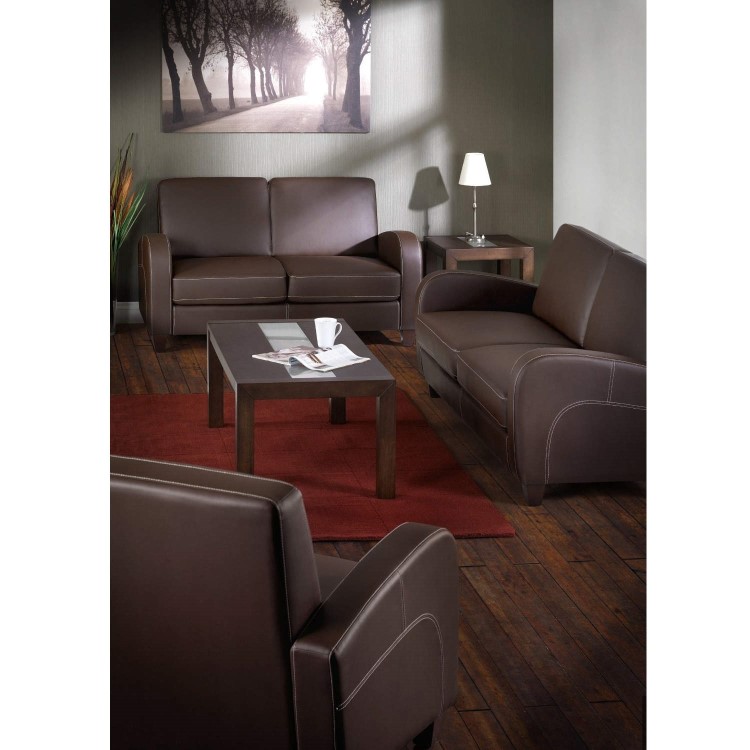 Julian Bowen Armchair in Brown Faux Leather- Vivo 