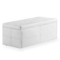 LPD Amalfi White Upholstered Ottoman Blanket Box