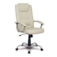 Alphason Designs Houston Cream Leather Faced Executive Chair