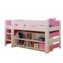 Seconique Lollipop Girls Mid Sleeper Bed in White and Pink