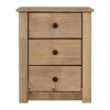 Pine Rustic 3 Drawer Bedside Table - Panama - Seconique