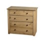 ONLY OPENED - Solid Pine Rustic Chest of 4 Drawers - Panama - Seconique