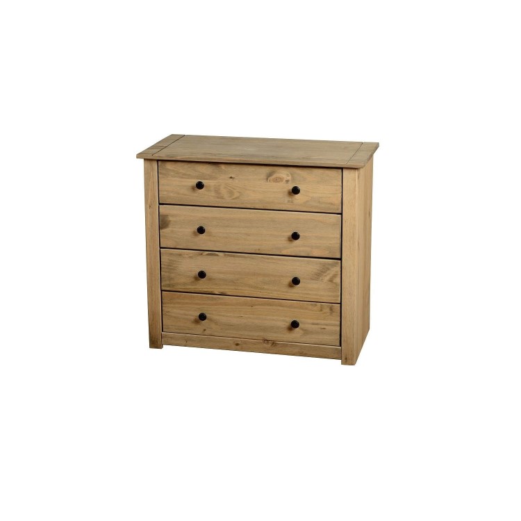 ONLY OPENED - Solid Pine Rustic Chest of 4 Drawers - Panama - Seconique