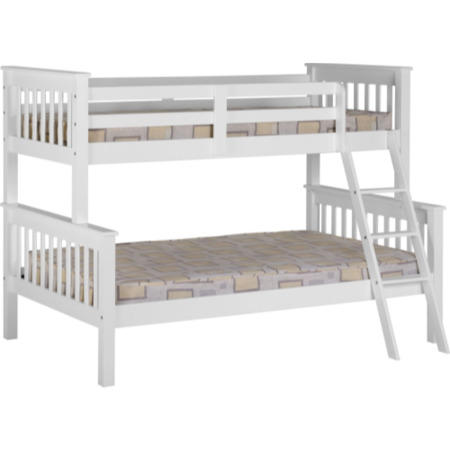 White Triple Sleeper Detachable Bunk Bed - Neptune - Seconique
