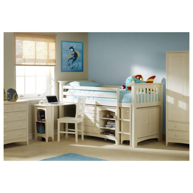 Julian Bowen Cameo Stone White Mid Sleeper with Right Hand Ladder