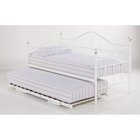 LPD Florence Pop Up Trundle Bed in White