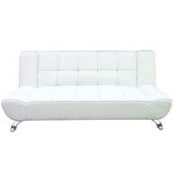 GRADE A1 - LPD Vogue Leather Sofa Bed in White