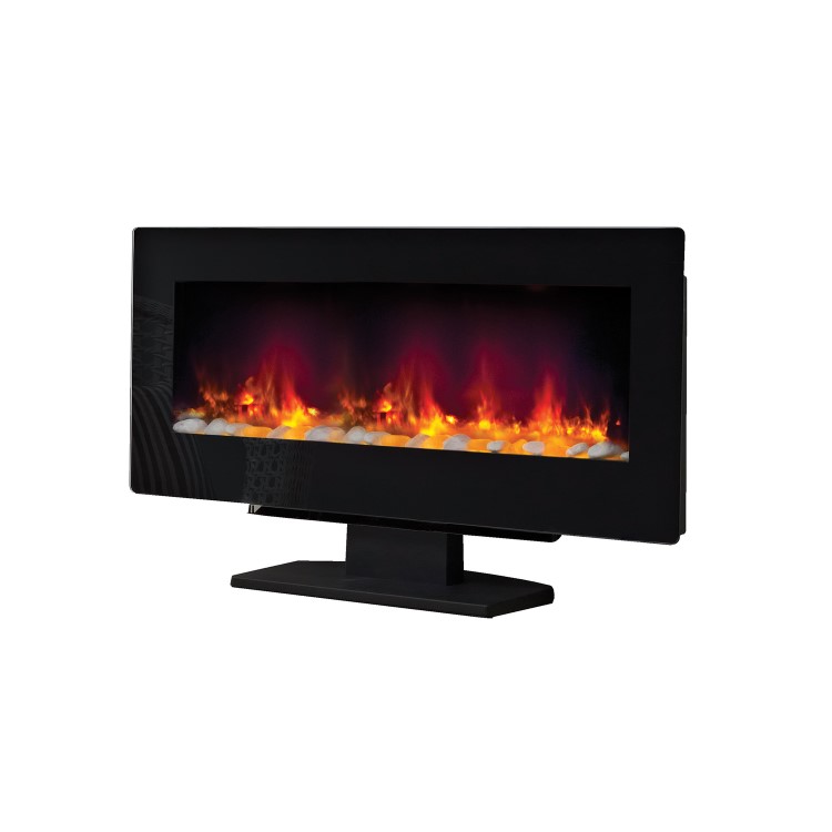 Black Electric Fireplace with LED Backlights - Stand Included  - BeModern Amari 