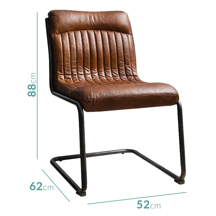 Capri Leather Chair - Industrial Office Chair in Antique Tan