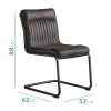 Capri Genuine Leather Upholstered Office Chair in Antique Ebony