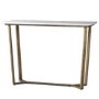 Gold Metal Console Table with Marble Top - Caspian House