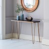 Pompeii Industrial Console Table with Gold Metal Hairpin Legs