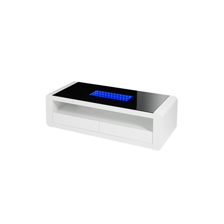 LPD Matrix White High Gloss Coffee Table with Infinity LED lights
