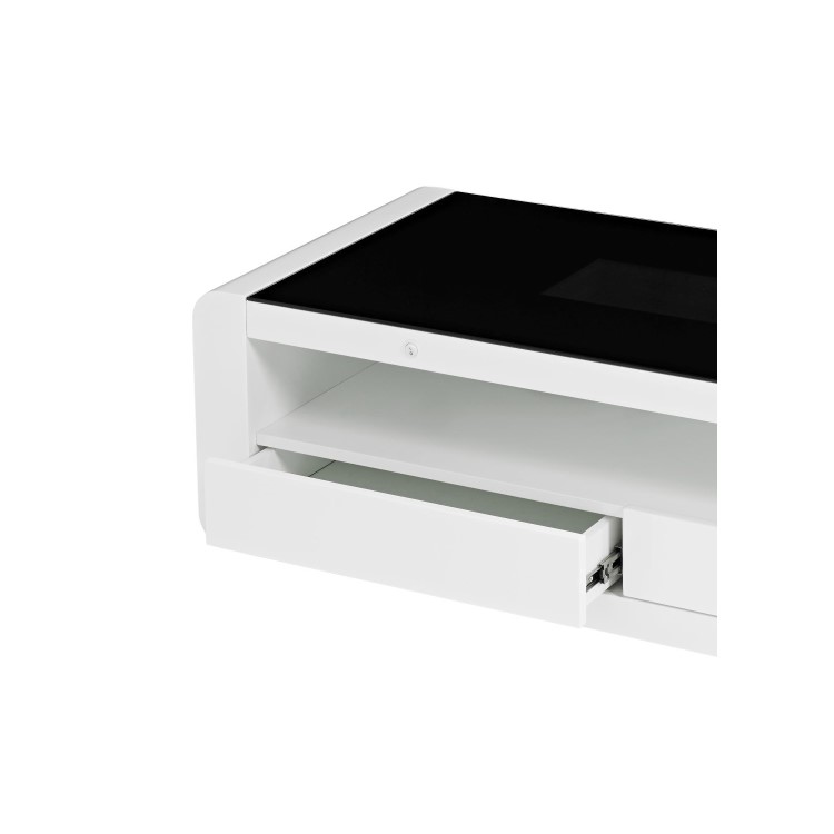 LPD Matrix White High Gloss Coffee Table with Infinity LED lights