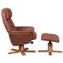 Amalfi Swivel Recliner and Footstool in Tan Faux Suede