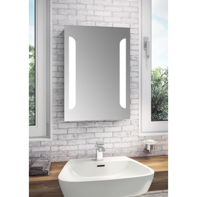 GRADE A1 - Tulia LED Bathroom Mirror with Illumination De-mist & Shaving Socket - H700 x W500 x D45mm